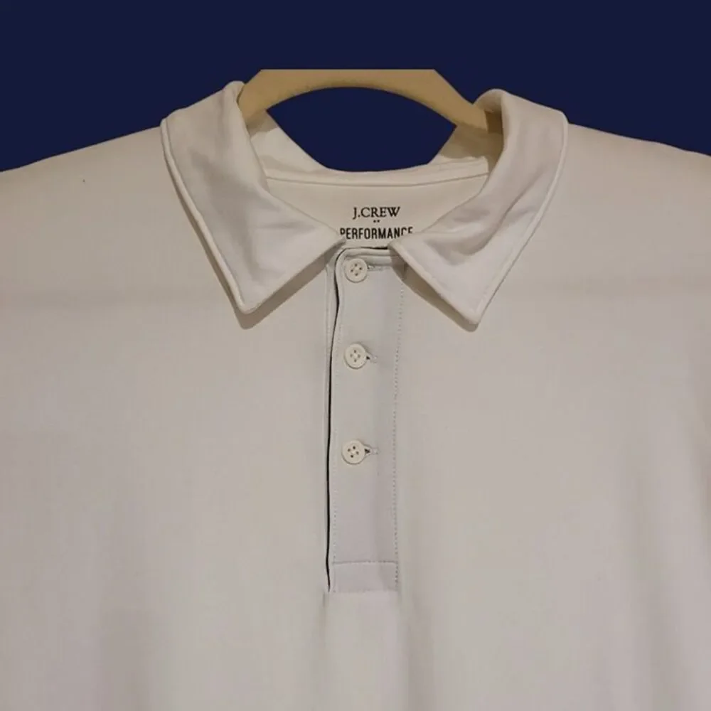 J. CREW Performance Polo Shirt White Mens Large